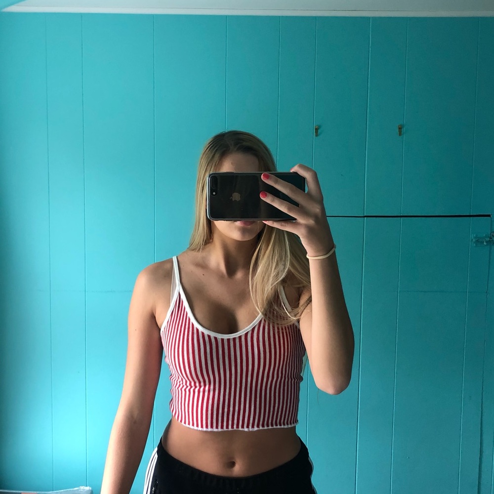 Ribbed striped croptop